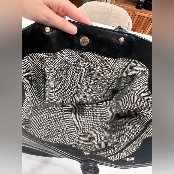 Rebecca Minkoff Black Leather Stud Satchel Tote - Picture 6 of 9